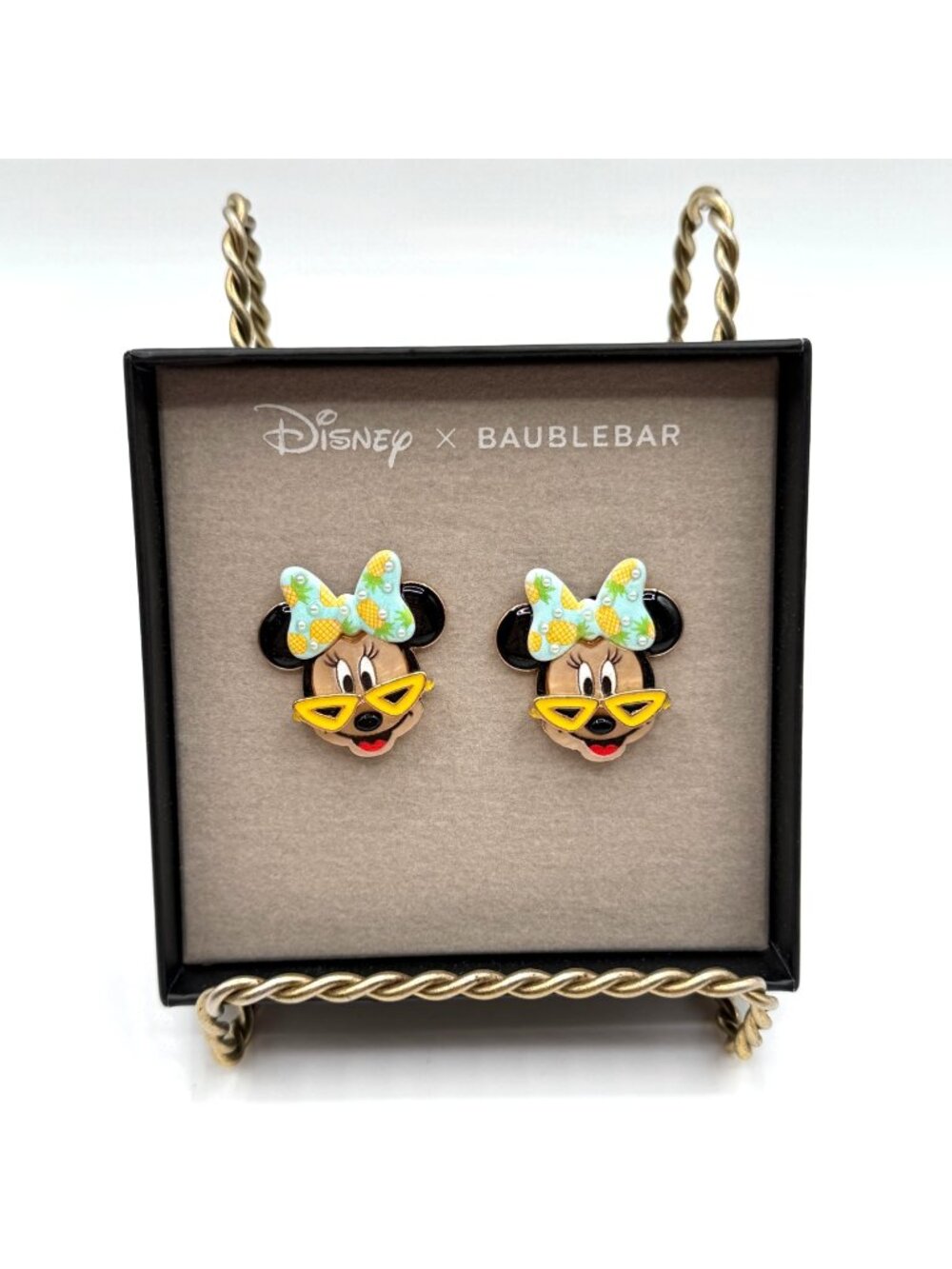 Disney X Baublebar Minnie Mouse w/ Sunglasses & Pineapple Bow Stud Earrings